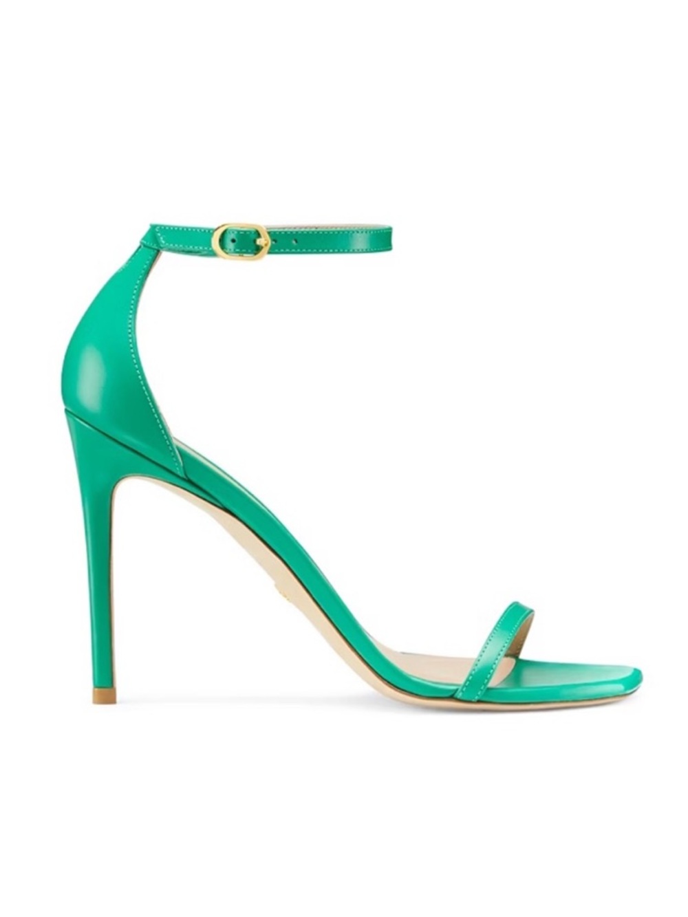 Stuart Weitzman Nudistcurve 100 Lawn Green Ankle Strap Heels 36.5 US 6 Like New